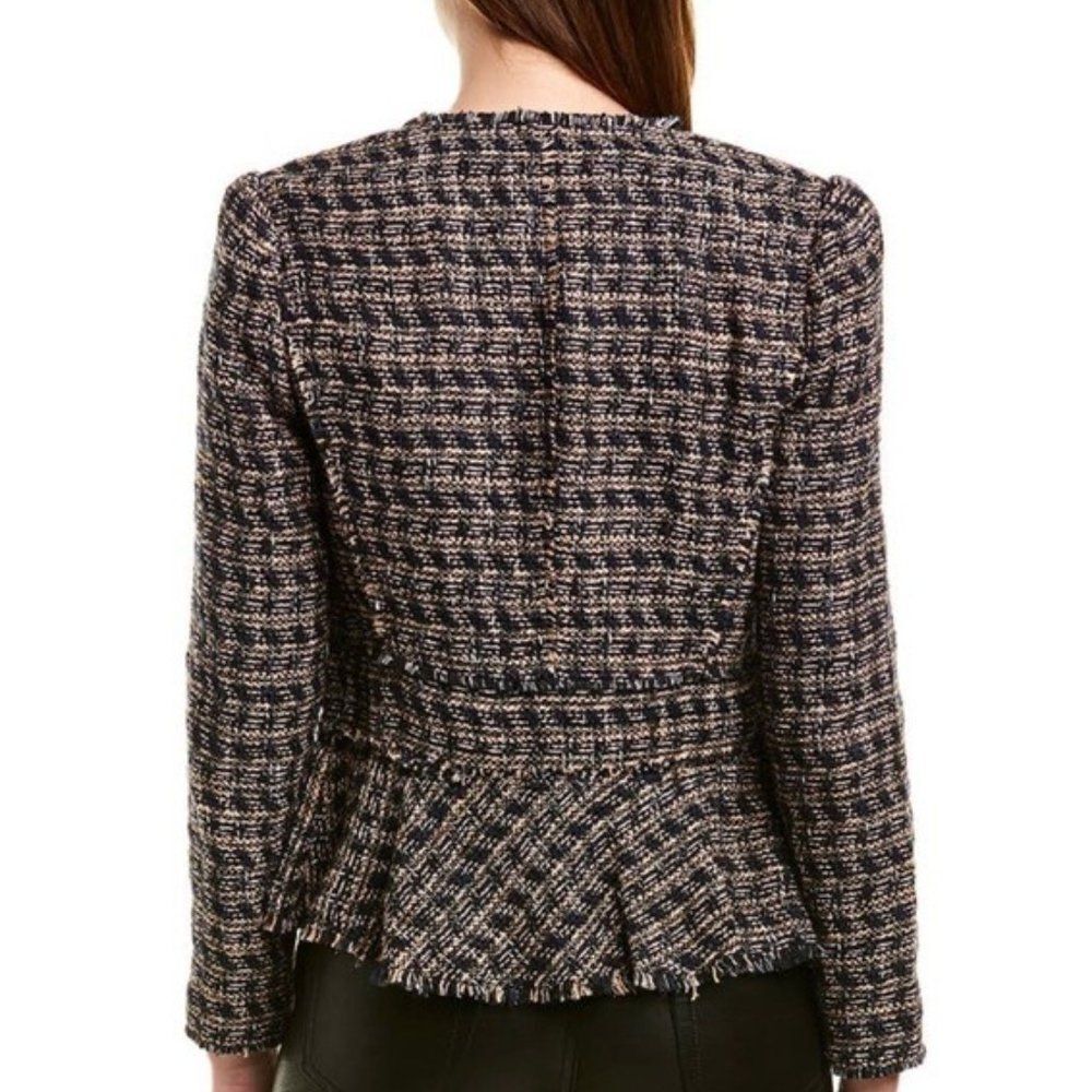 Rebecca Taylor Multi Tweed Ruffle Blazer, NWT, Size 10 - Picture 2 of 13